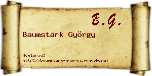 Baumstark György névjegykártya